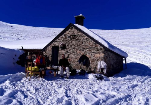 Randonnée à raquettes au lac de Payolle