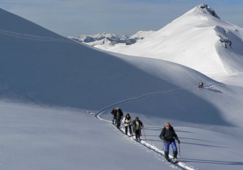 Randonnée à raquettes au lac d'Isaby